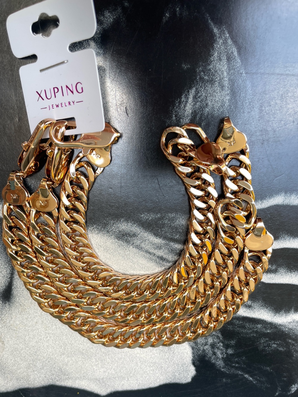 8.6”Xuping  Gold  Plated  18k Curb Link Chain Bracelet  Lobster Clasp men’s